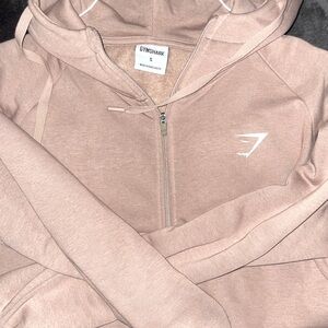 Taupe zip up track sweater
